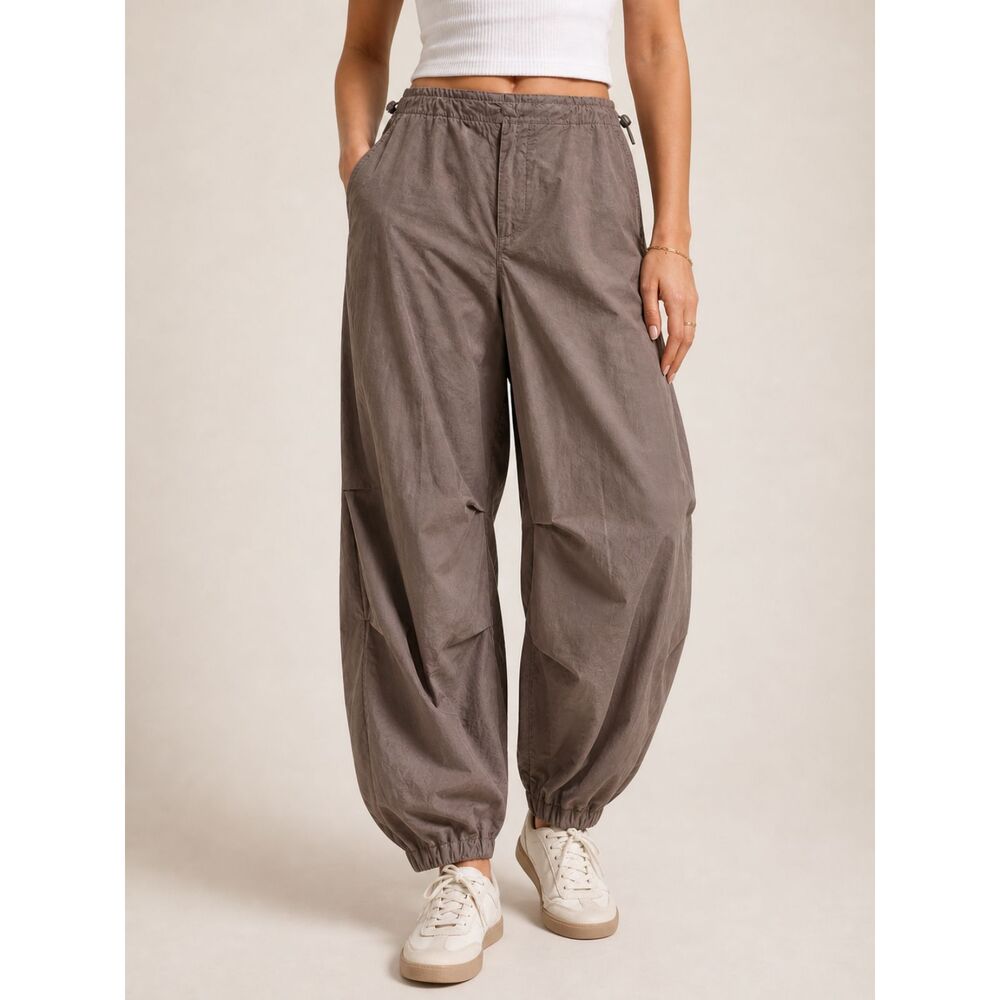 Jets Frans Taupe Parachute Pant XS 100% Cotton Balloon Leg Adjustable Waist NWOT